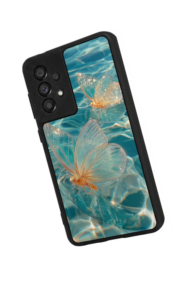 Samsung Galaxy A73 Uyumlu Kelebek Tasarımlı Glossy Premium Kılıf