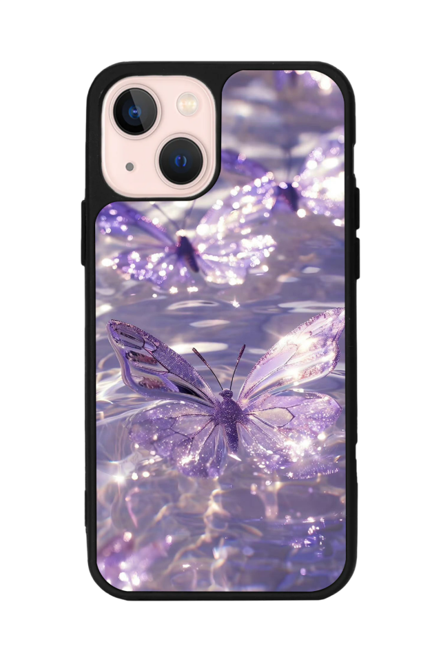 iPhone 14 Plus Uyumlu Kelebek Tasarımlı Glossy Premium Kılıf