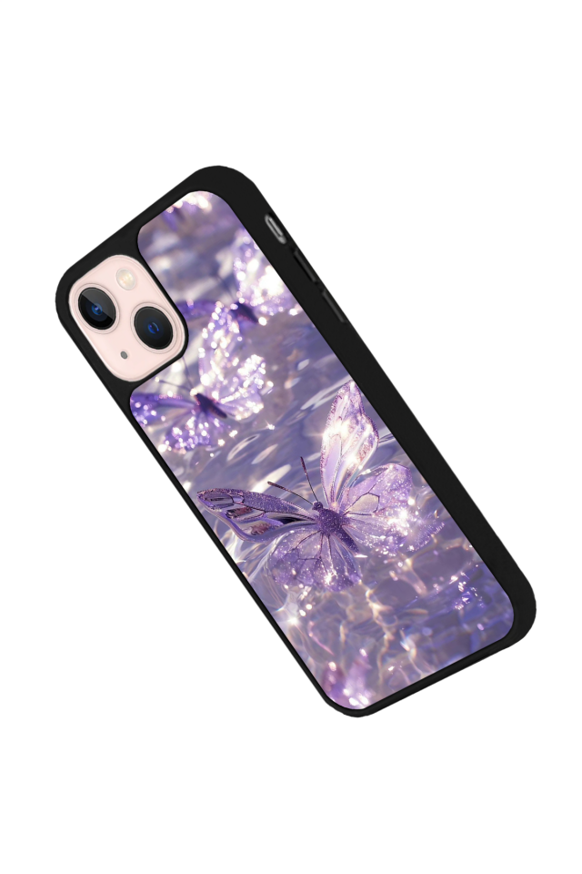 iPhone 14 Plus Uyumlu Kelebek Tasarımlı Glossy Premium Kılıf