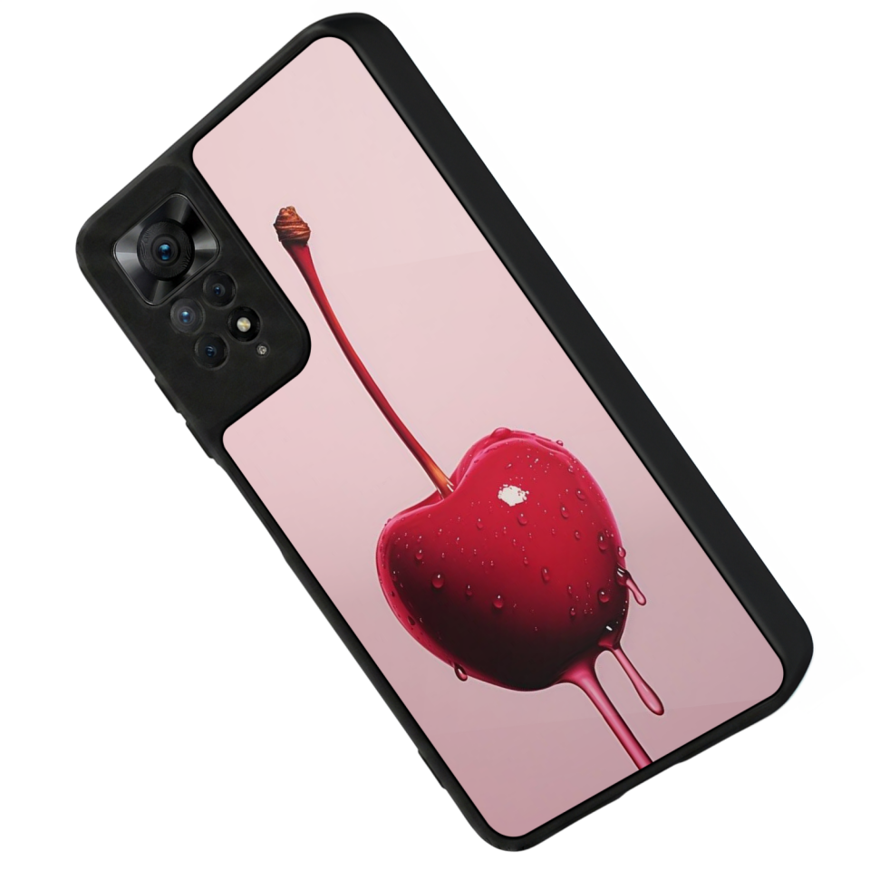 Xiaomi Redmi Note 11 Pro Uyumlu Kiraz Tasarımlı Glossy Premium Kılıf
