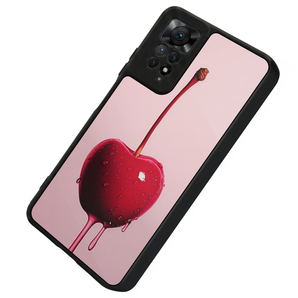 Xiaomi Redmi Note 11 Pro Uyumlu Kiraz Tasarımlı Glossy Premium Kılıf
