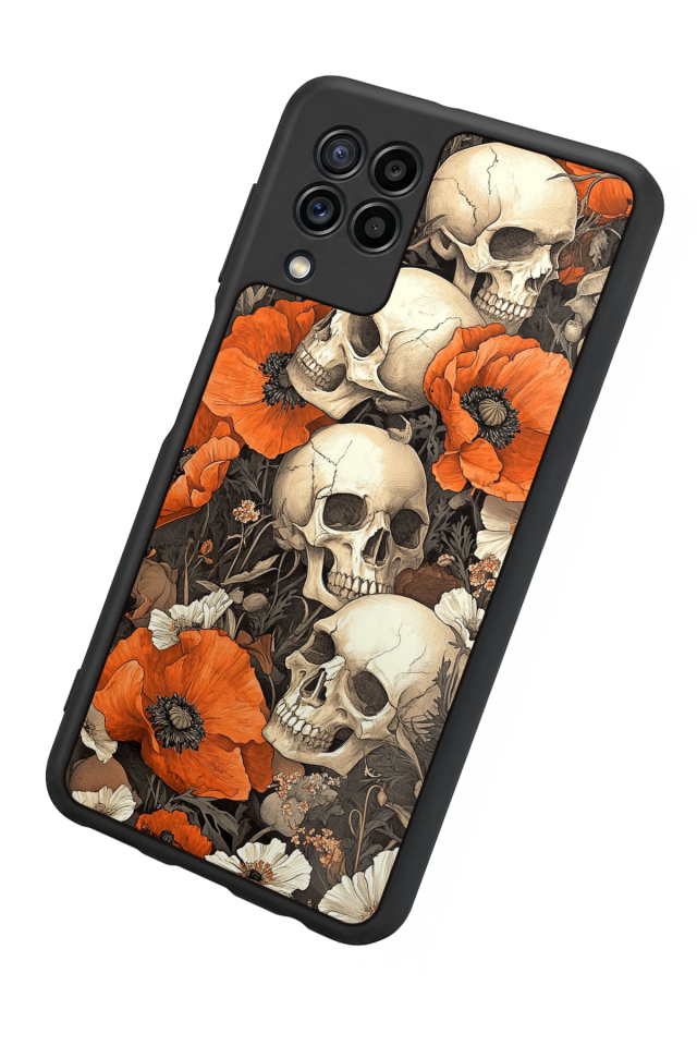 Samsung Galaxy M32 Uyumlu KuruKafa Tasarımlı Glossy Premium Kılıf