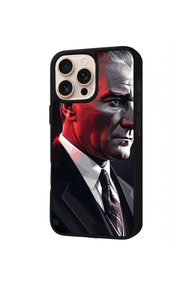 iPhone 16 Pro Max Uyumlu Mustafa Kemal Ataturk Tasarımlı Glossy Premium Kılıf