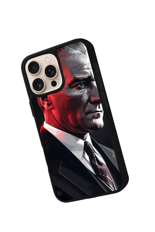 iPhone 16 Pro Max Uyumlu Mustafa Kemal Ataturk Tasarımlı Glossy Premium Kılıf