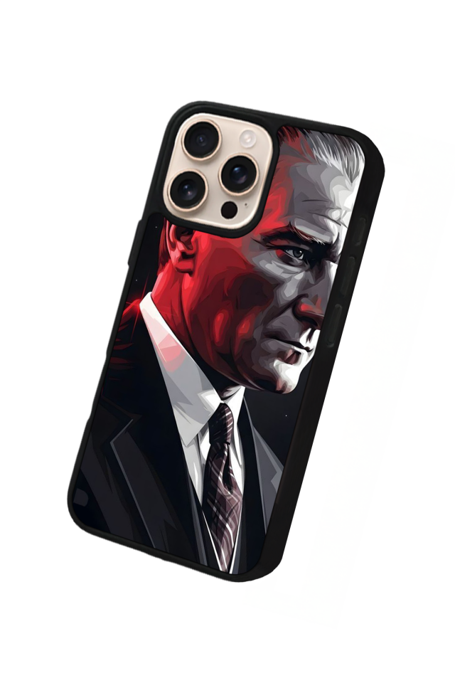 iPhone 16 Pro Max Uyumlu Mustafa Kemal Ataturk Tasarımlı Glossy Premium Kılıf