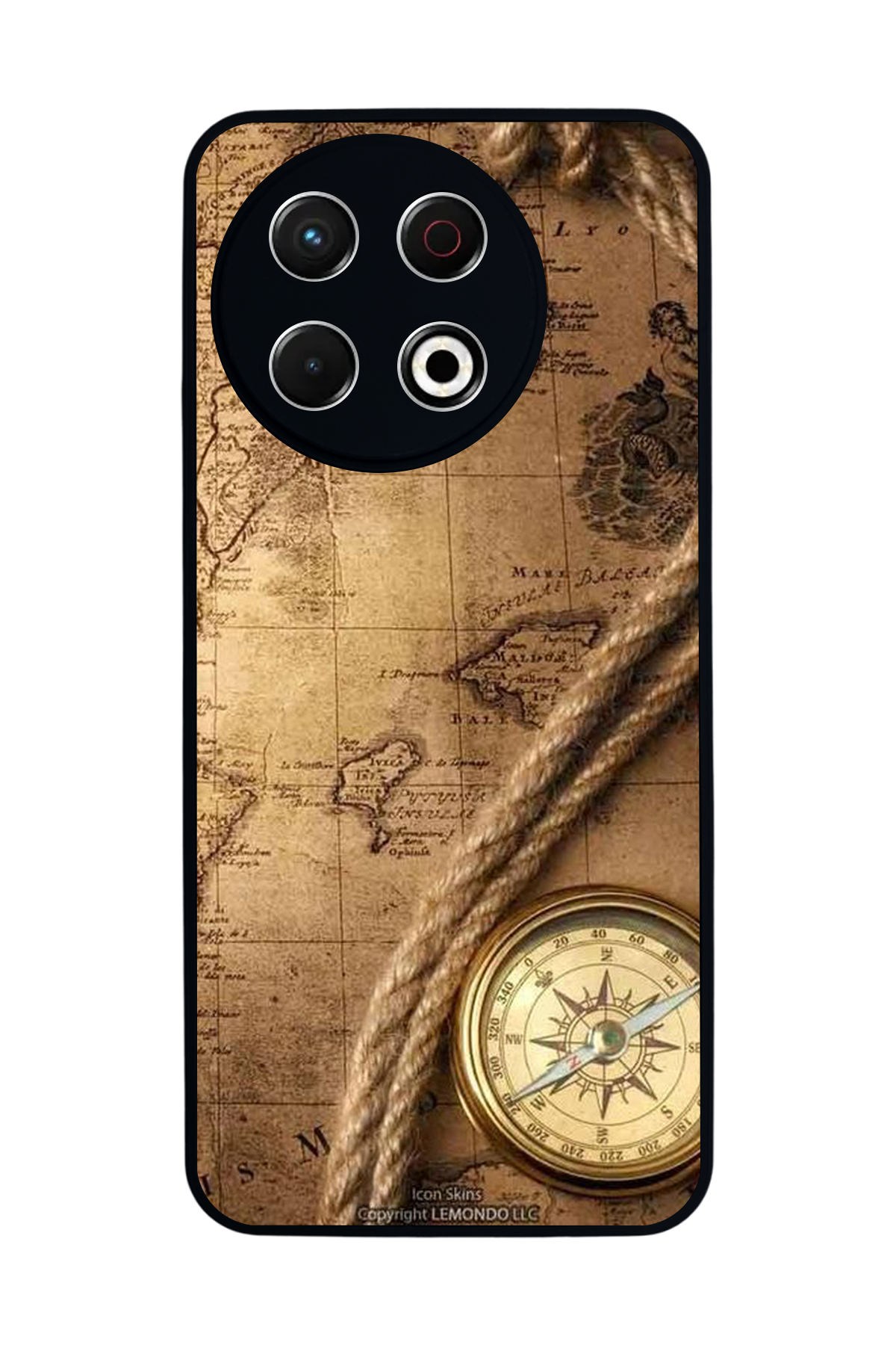 Tecno Spark 30 Pro Uyumlu Pusula Tasarımlı Glossy Premium Kılıf