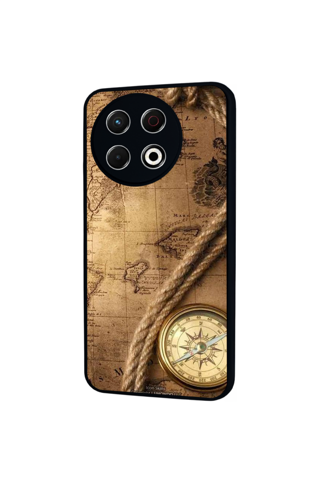 Tecno Spark 30 Pro Uyumlu Pusula Tasarımlı Glossy Premium Kılıf