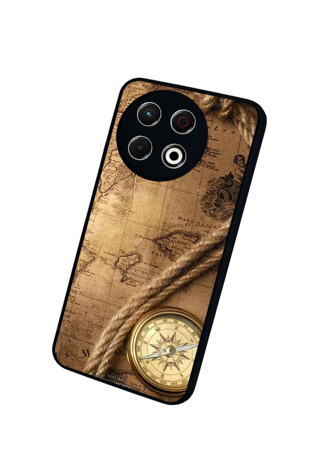 Tecno Spark 30 Pro Uyumlu Pusula Tasarımlı Glossy Premium Kılıf