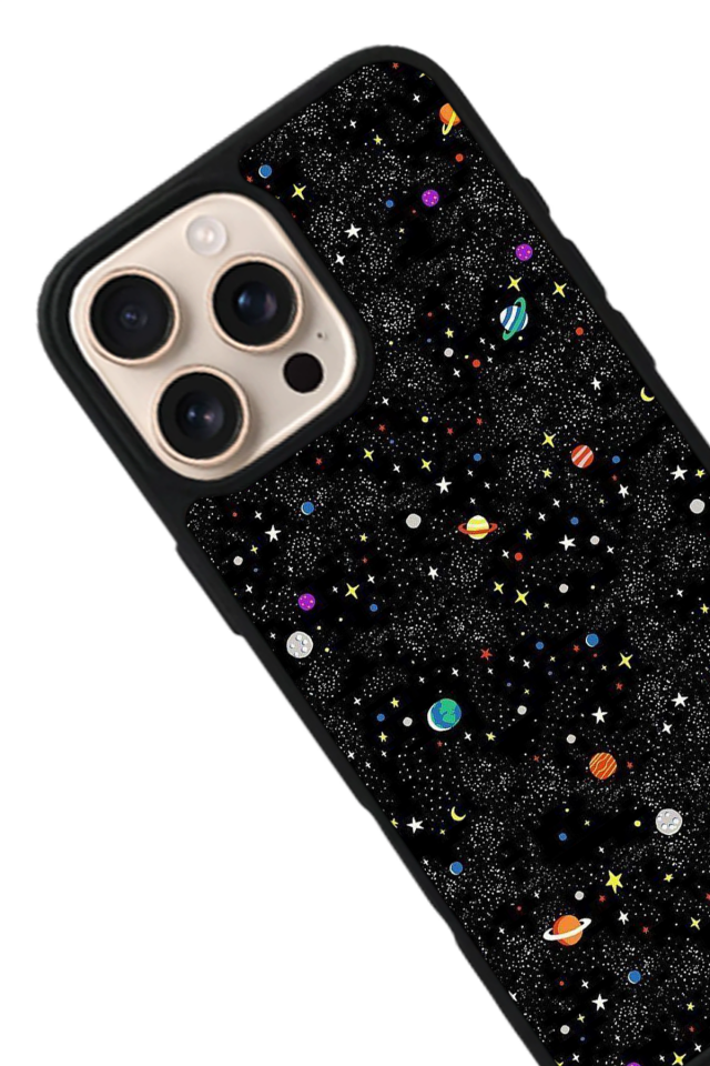 iPhone 15 Pro Uyumlu Uzay Tasarımlı Glossy Premium Kılıf