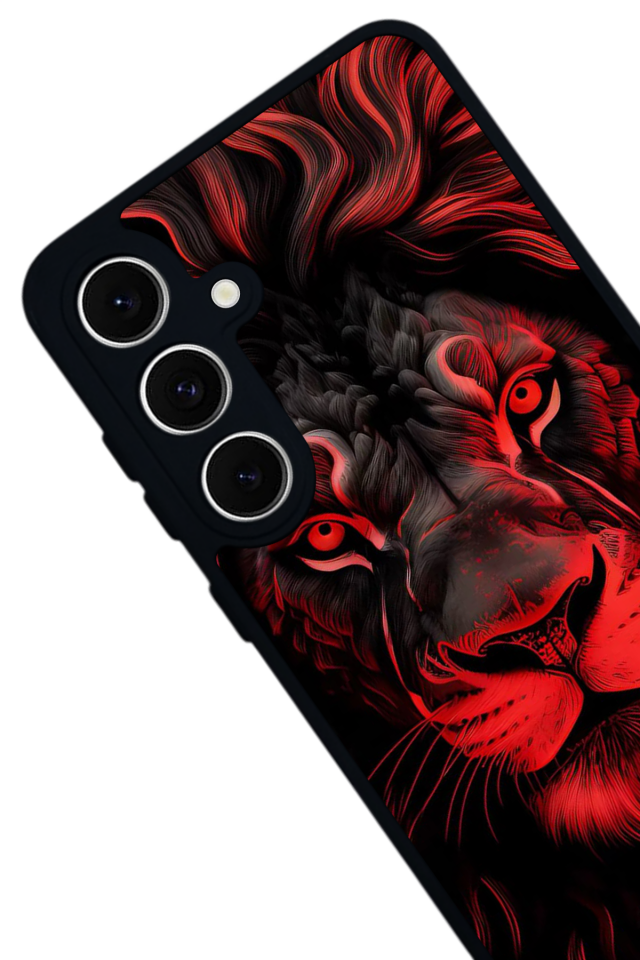 Samsung Galaxy S24 FE Uyumlu Aslan Tasarımlı Glossy Premium Kılıf