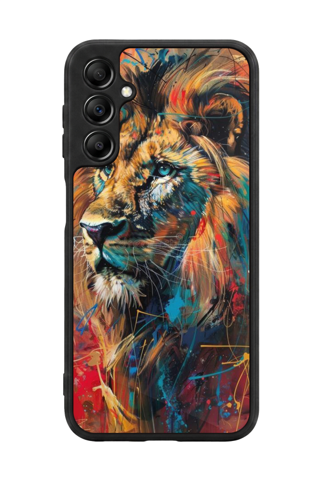 Samsung Galaxy A14 Uyumlu Aslan Tasarımlı Glossy Premium Kılıf