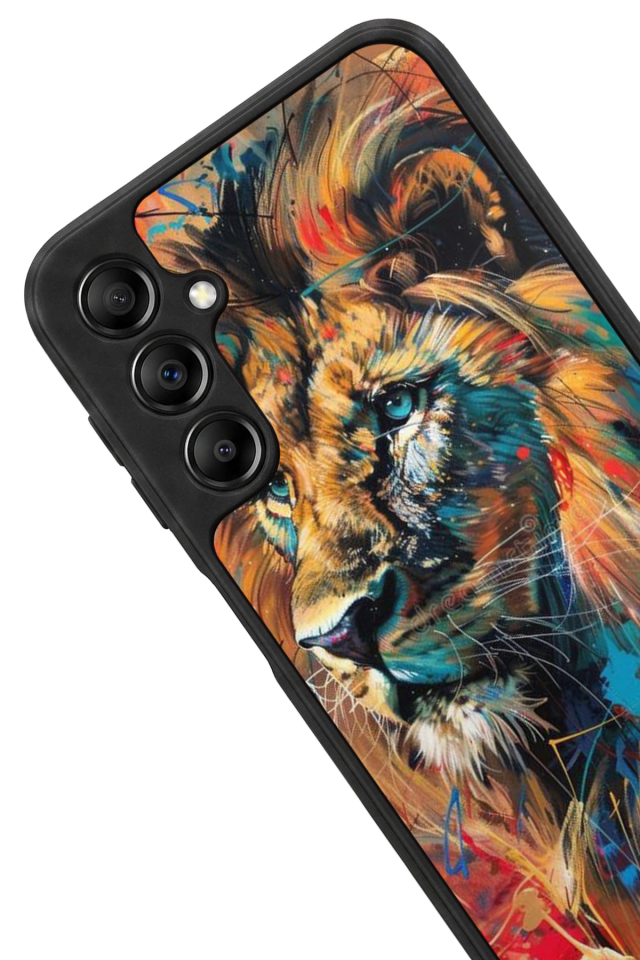 Samsung Galaxy A14 Uyumlu Aslan Tasarımlı Glossy Premium Kılıf