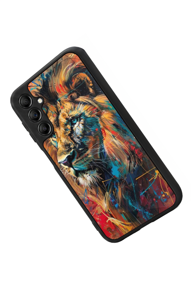 Samsung Galaxy A14 Uyumlu Aslan Tasarımlı Glossy Premium Kılıf