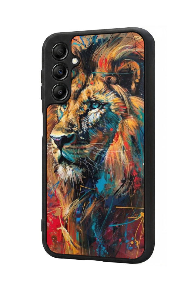 Samsung Galaxy A14 Uyumlu Aslan Tasarımlı Glossy Premium Kılıf