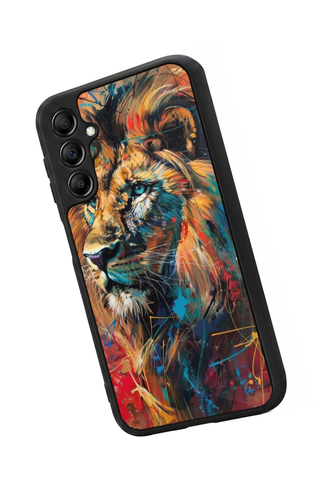 Samsung Galaxy A14 Uyumlu Aslan Tasarımlı Glossy Premium Kılıf