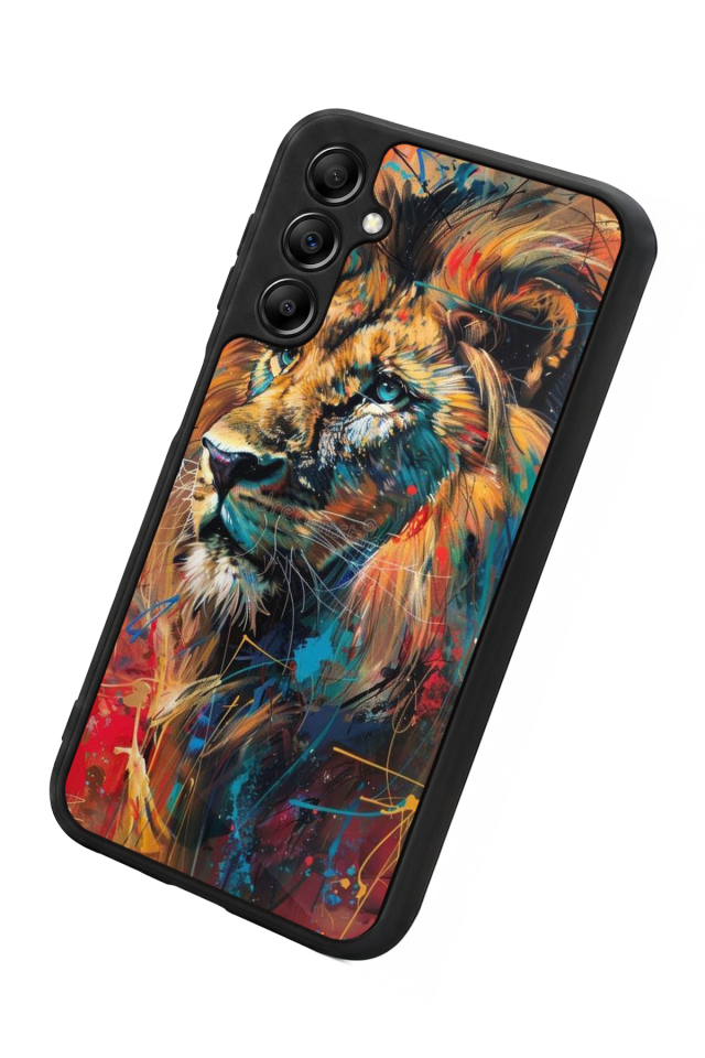 Samsung Galaxy A14 Uyumlu Aslan Tasarımlı Glossy Premium Kılıf