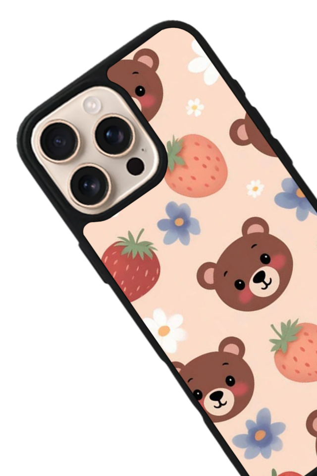 iPhone 16 Pro Uyumlu Ayı Tasarımlı Glossy Premium Kılıf