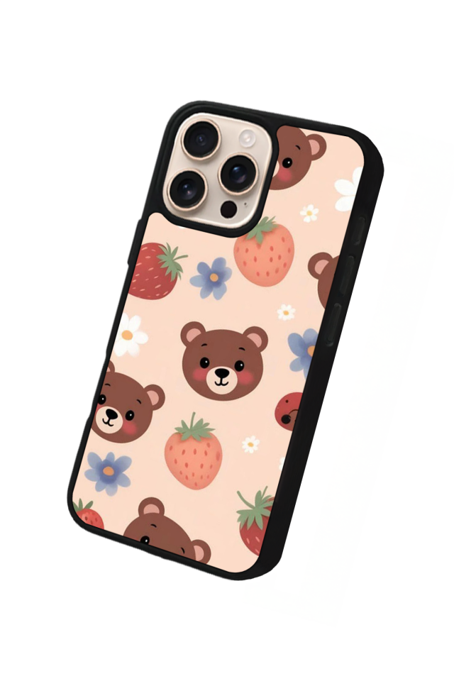 iPhone 16 Pro Uyumlu Ayı Tasarımlı Glossy Premium Kılıf