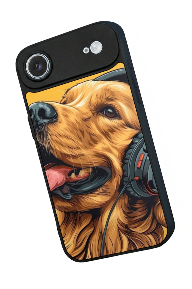 iPhone 17 Air Uyumlu Golden Kopek Tasarımlı Glossy Premium Kılıf