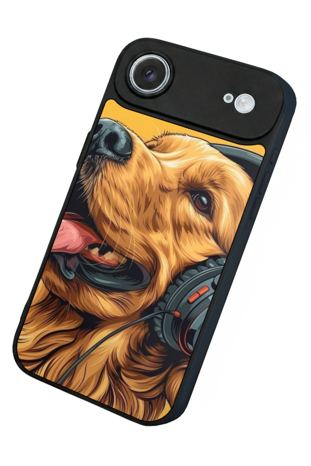 iPhone 17 Air Uyumlu Golden Kopek Tasarımlı Glossy Premium Kılıf