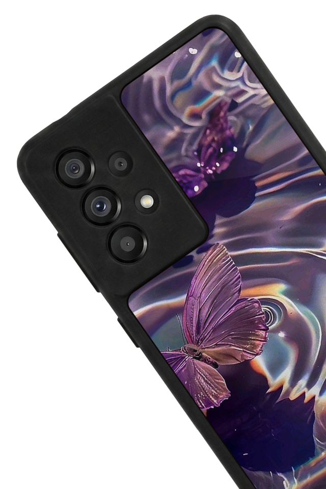 Samsung Galaxy A73 Uyumlu Kelebek Tasarımlı Glossy Premium Kılıf