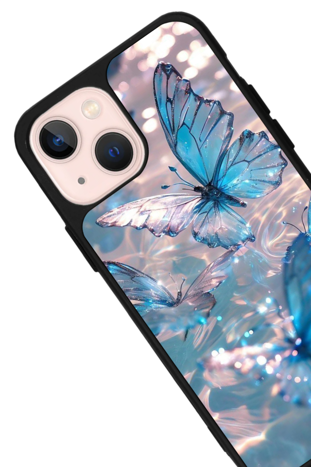 iPhone 14 Plus Uyumlu Kelebek Tasarımlı Glossy Premium Kılıf