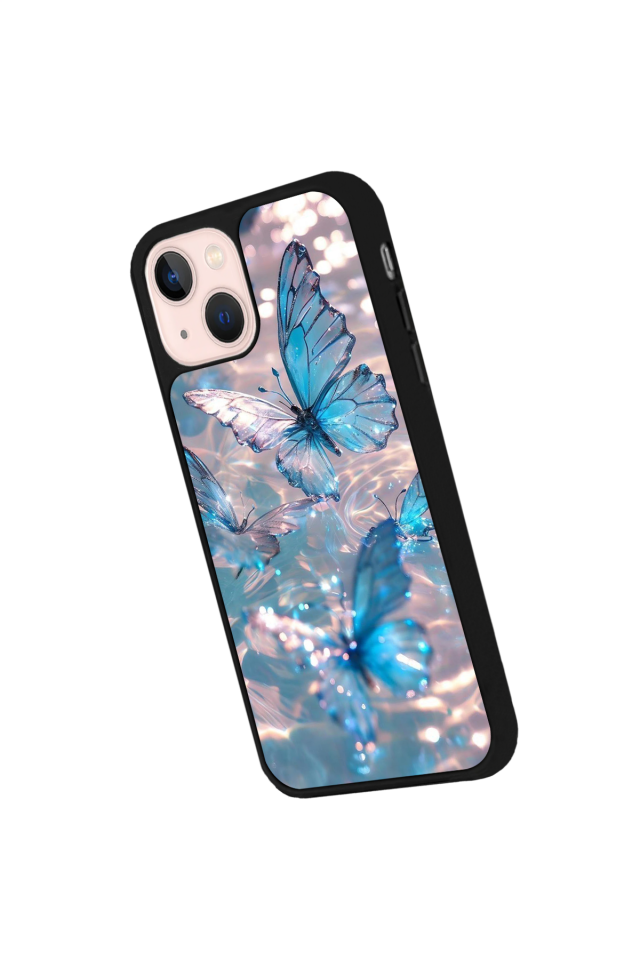 iPhone 14 Plus Uyumlu Kelebek Tasarımlı Glossy Premium Kılıf