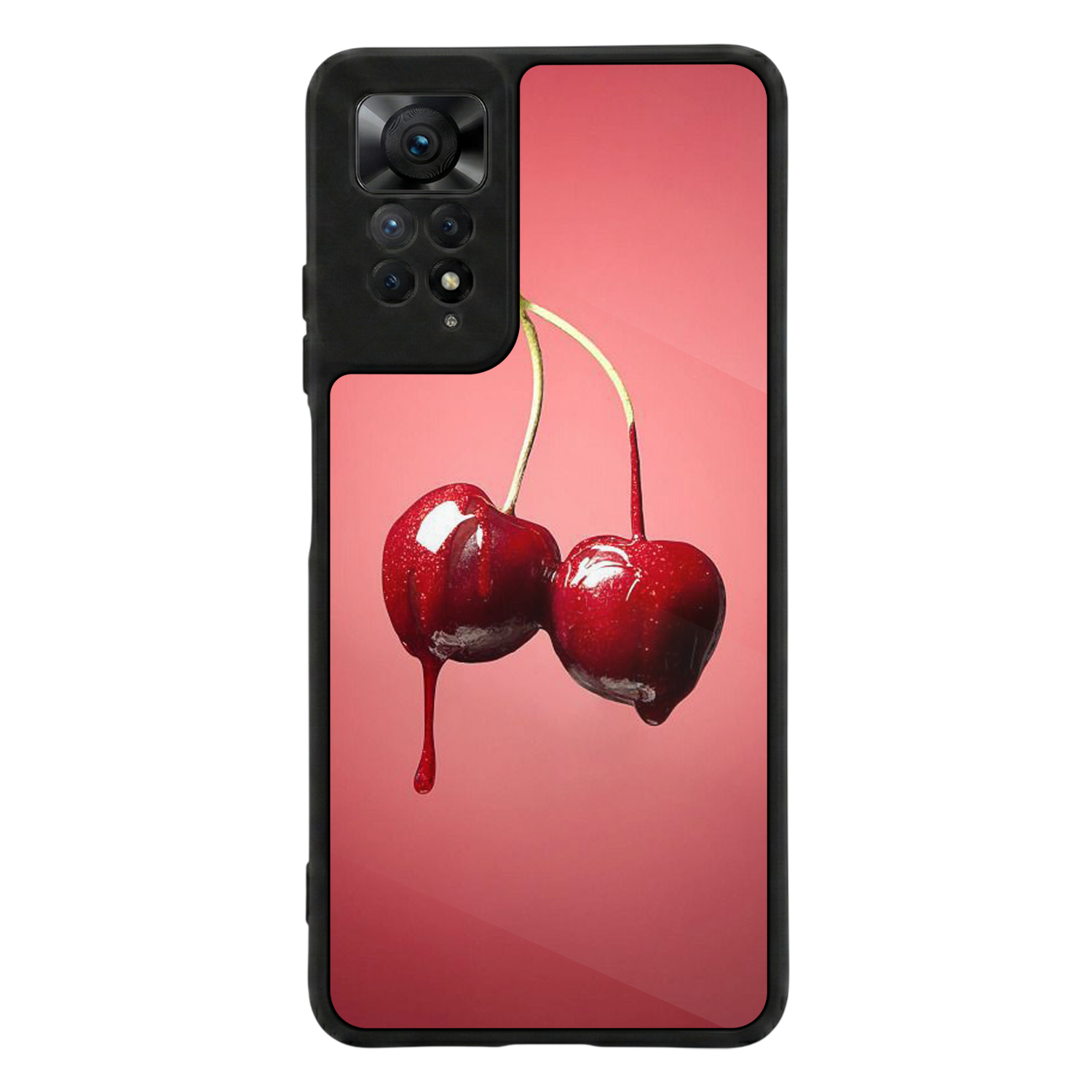 Xiaomi Redmi Note 11 Pro Uyumlu Kiraz Tasarımlı Glossy Premium Kılıf