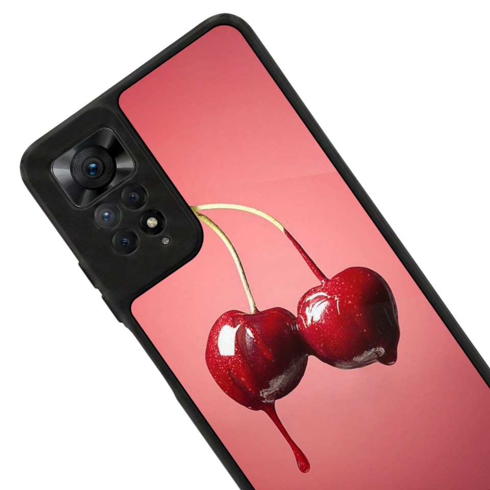 Xiaomi Redmi Note 11 Pro Uyumlu Kiraz Tasarımlı Glossy Premium Kılıf