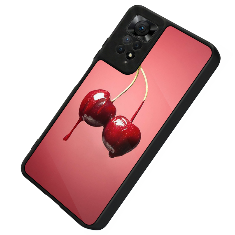 Xiaomi Redmi Note 11 Pro Uyumlu Kiraz Tasarımlı Glossy Premium Kılıf