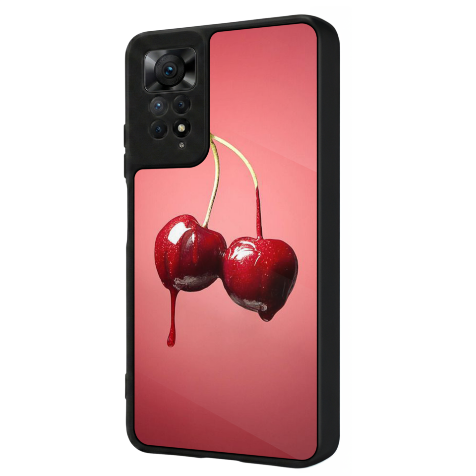 Xiaomi Redmi Note 11 Pro Uyumlu Kiraz Tasarımlı Glossy Premium Kılıf