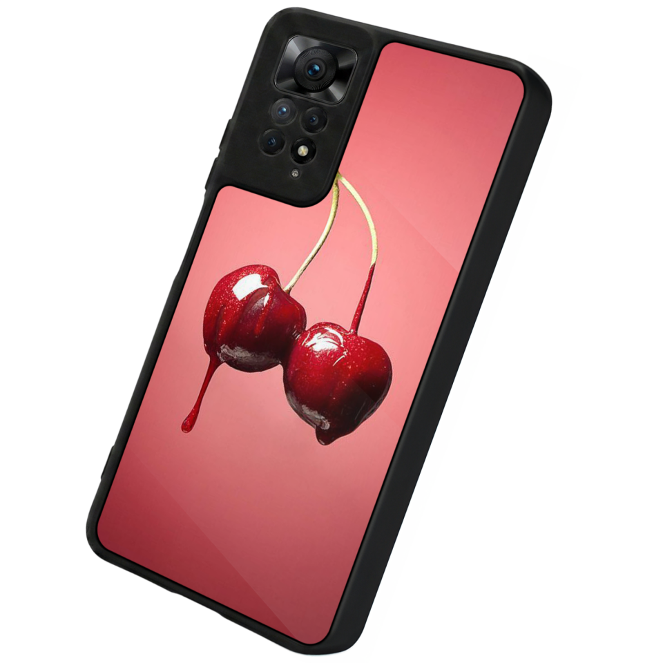 Xiaomi Redmi Note 11 Pro Uyumlu Kiraz Tasarımlı Glossy Premium Kılıf