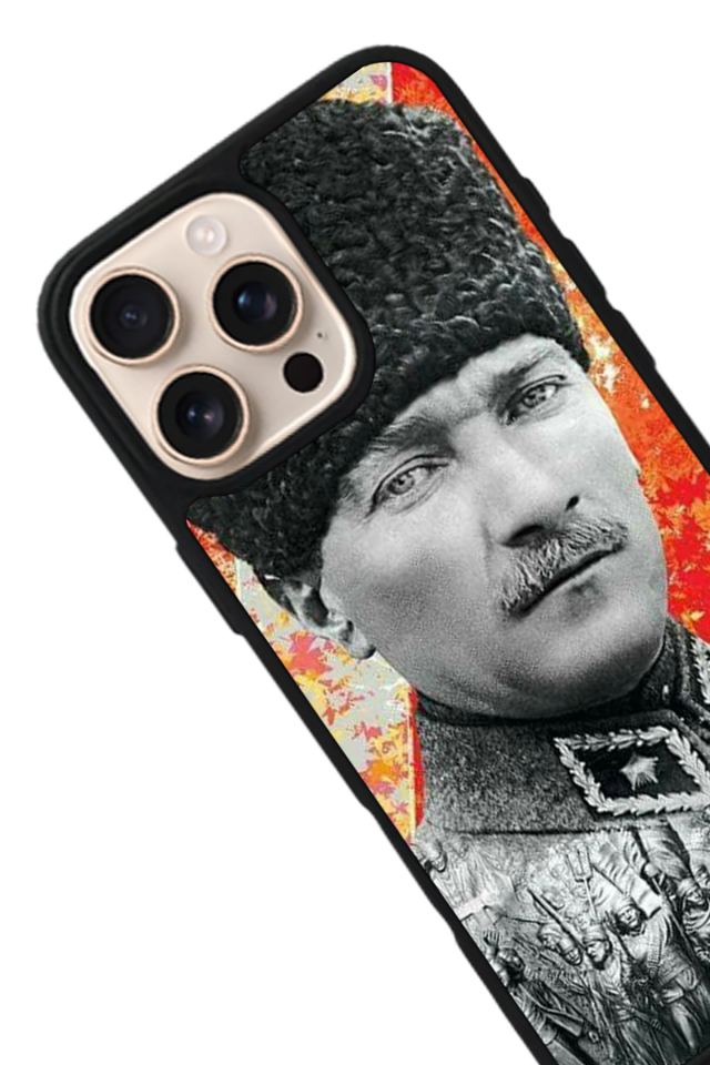 iPhone 16 Pro Max Uyumlu Mustafa Kemal Ataturk Tasarımlı Glossy Premium Kılıf