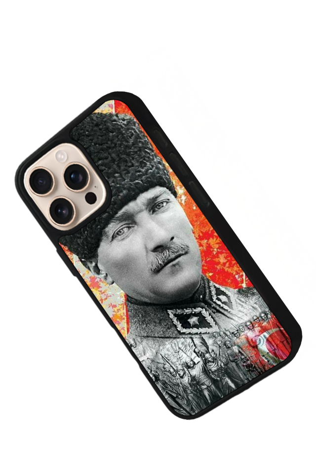 iPhone 16 Pro Max Uyumlu Mustafa Kemal Ataturk Tasarımlı Glossy Premium Kılıf