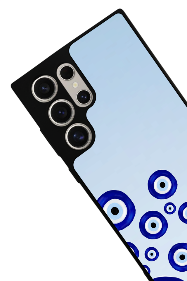 Samsung Galaxy S23 Ultra Uyumlu Nazar Tasarımlı Glossy Premium Kılıf