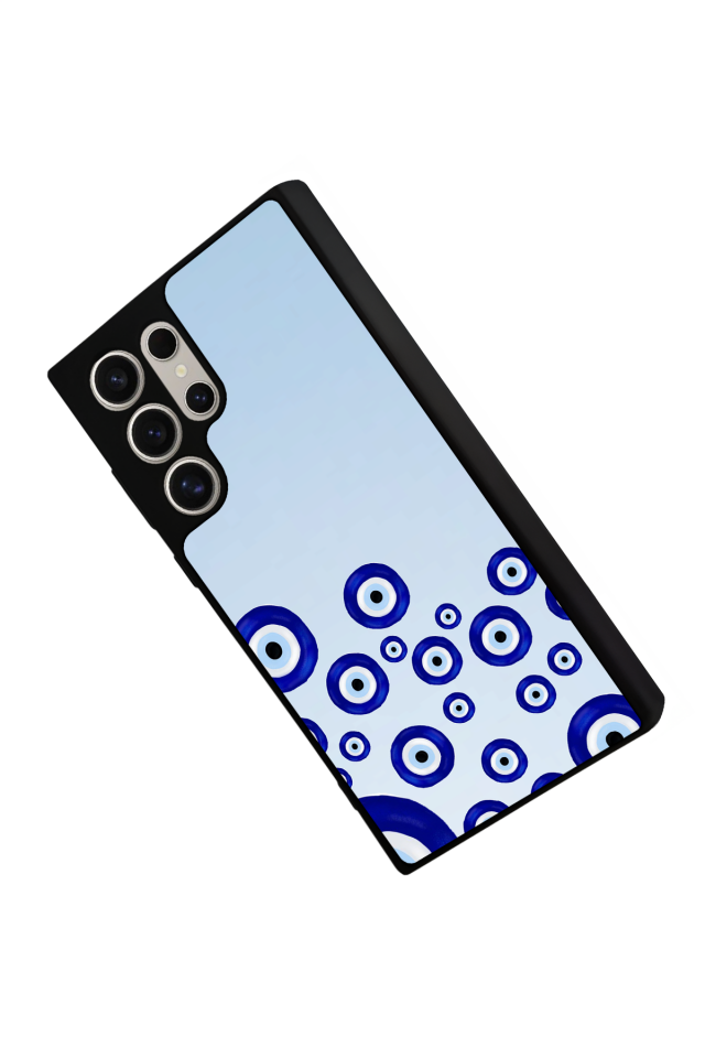 Samsung Galaxy S23 Ultra Uyumlu Nazar Tasarımlı Glossy Premium Kılıf