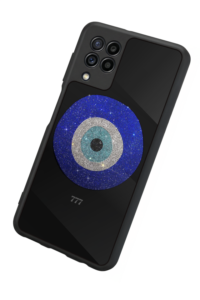 Samsung Galaxy M22 Uyumlu Nazar Tasarımlı Glossy Premium Kılıf