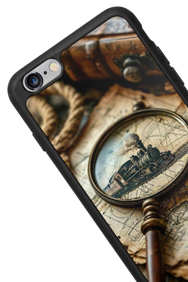 iPhone 6s Plus Uyumlu Pusula Tasarımlı Glossy Premium Kılıf