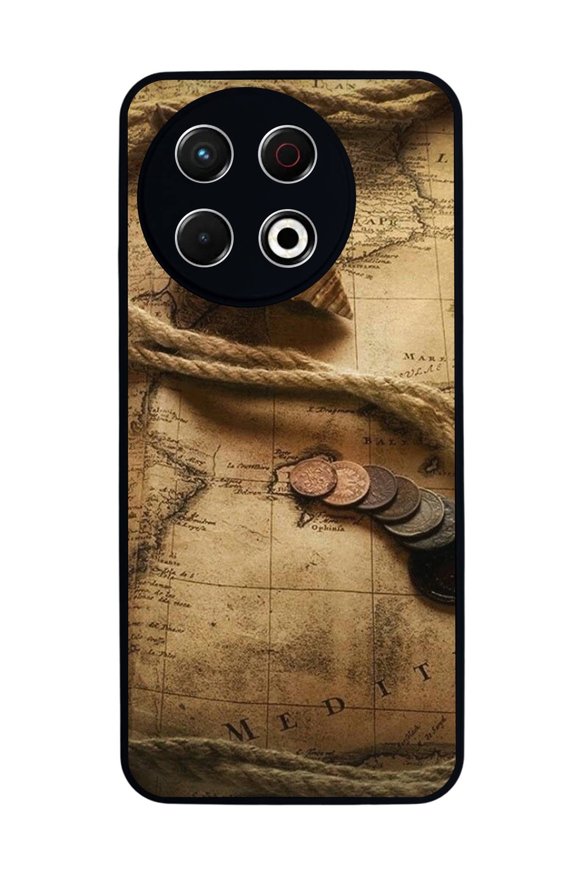 Tecno Spark 30 Pro Uyumlu Pusula Tasarımlı Glossy Premium Kılıf