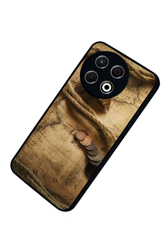 Tecno Spark 30 Pro Uyumlu Pusula Tasarımlı Glossy Premium Kılıf