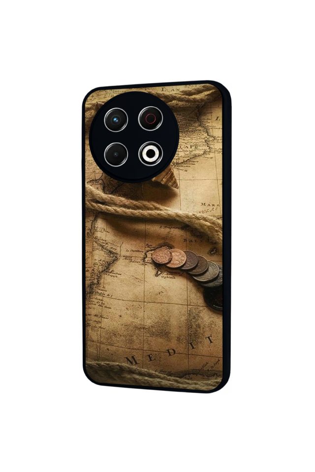 Tecno Spark 30 Pro Uyumlu Pusula Tasarımlı Glossy Premium Kılıf