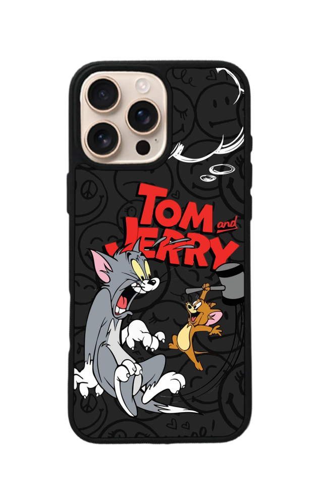 iPhone 14 Pro Uyumlu Tom And Jerry Tasarımlı Glossy Premium Kılıf