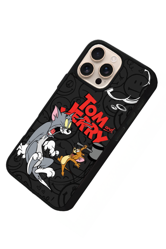 iPhone 14 Pro Uyumlu Tom And Jerry Tasarımlı Glossy Premium Kılıf