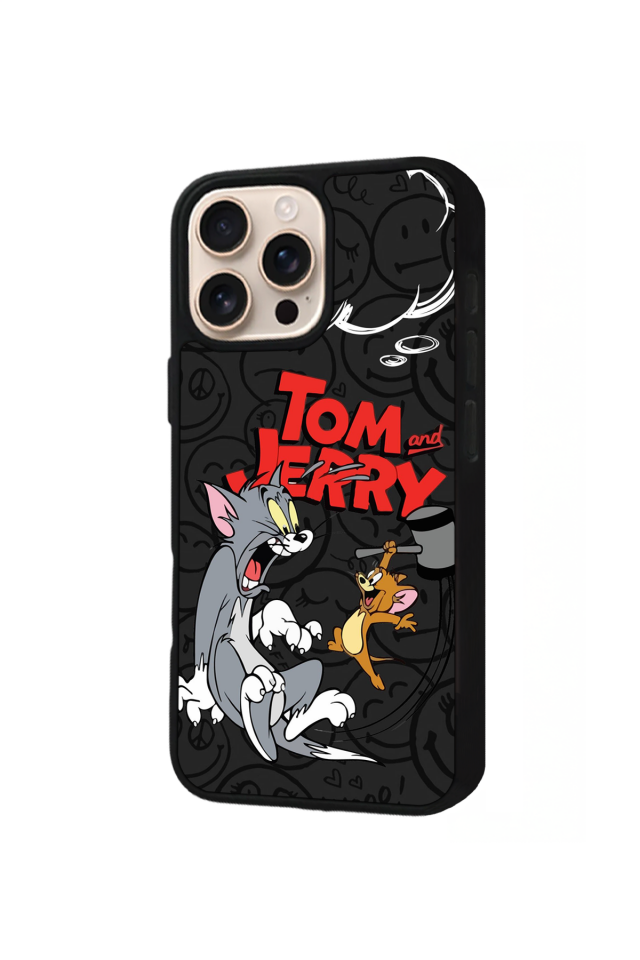 iPhone 14 Pro Uyumlu Tom And Jerry Tasarımlı Glossy Premium Kılıf