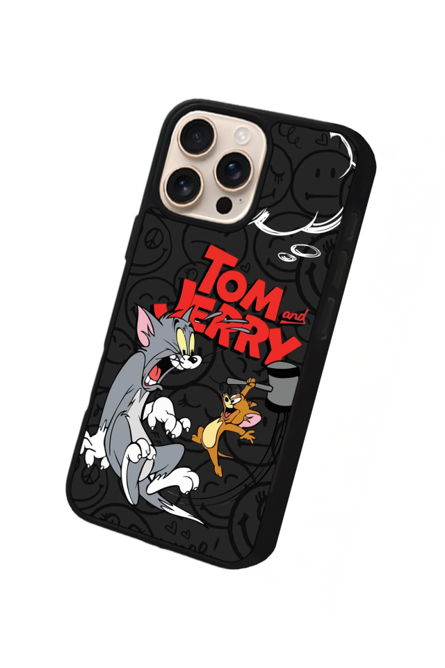 iPhone 14 Pro Uyumlu Tom And Jerry Tasarımlı Glossy Premium Kılıf