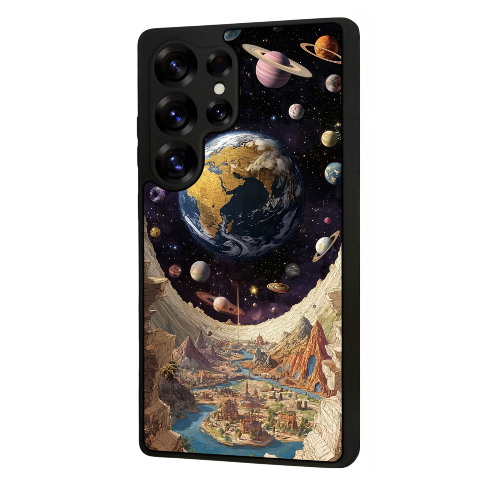 Samsung Galaxy S25 Ultra Uyumlu Uzay Tasarımlı Glossy Premium Kılıf