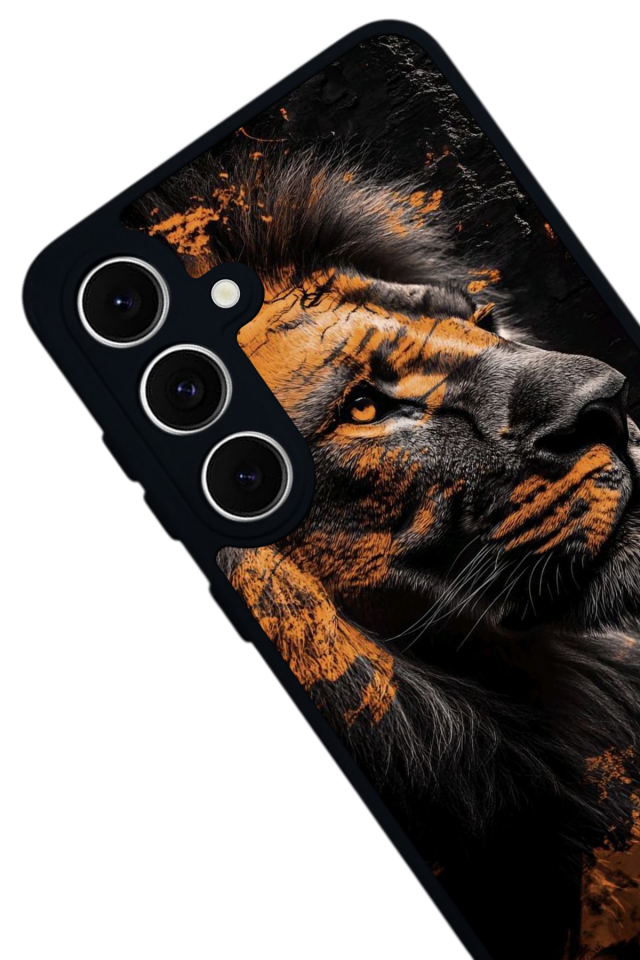 Samsung Galaxy S24 FE Uyumlu Aslan Tasarımlı Glossy Premium Kılıf