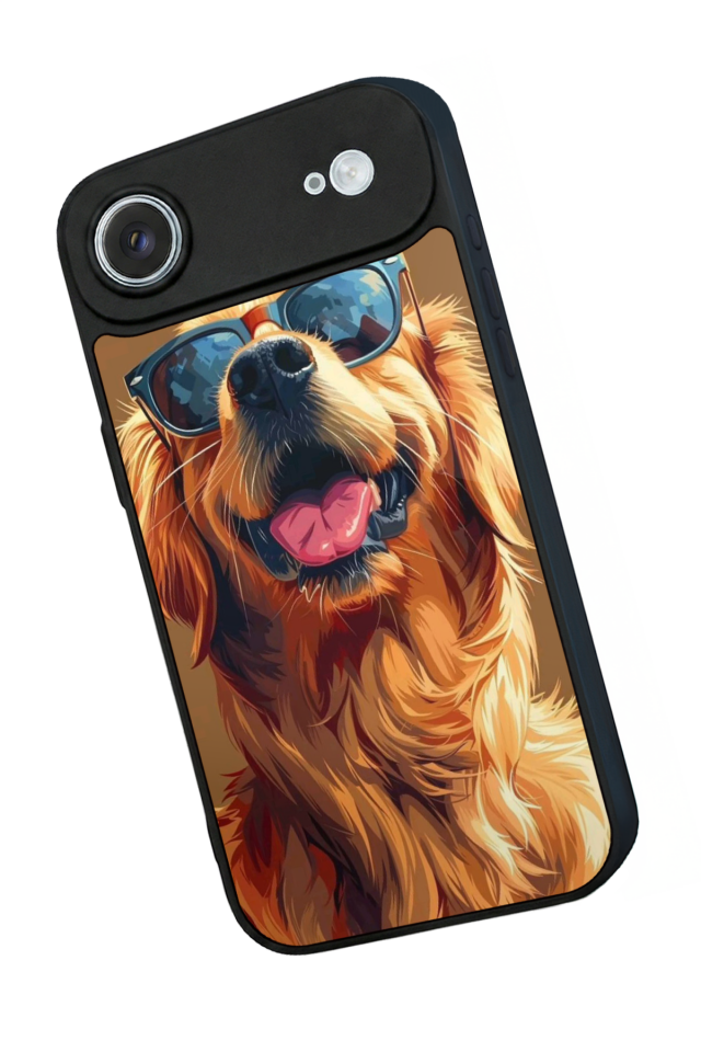 iPhone 17 Air Uyumlu Golden Kopek Tasarımlı Glossy Premium Kılıf
