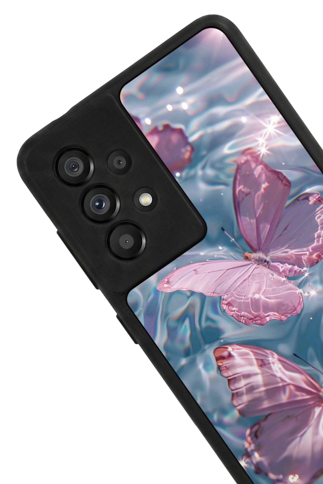 Samsung Galaxy A73 Uyumlu Kelebek Tasarımlı Glossy Premium Kılıf