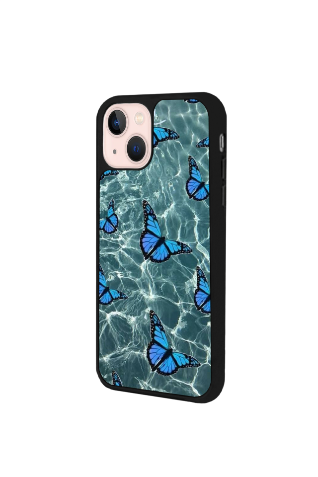 iPhone 14 Plus Uyumlu Kelebek Tasarımlı Glossy Premium Kılıf